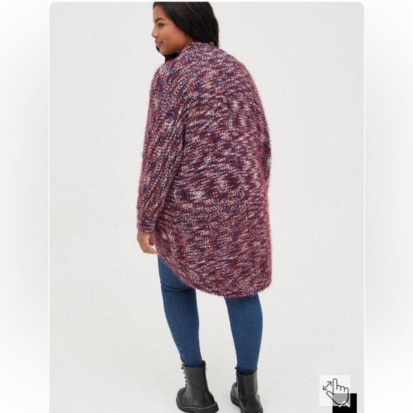 NWT Torrid Kimono Cocoon Cardigan Size 1X Multi Popcorn Knit - Picture 2 of 8